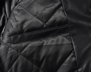 Veste de motard en cuir d'agneau véritable pour homme, col montant, imperméable, matelassée, coupe-vent, respirante - Product Image 3