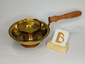 Brûleur d'encens indien en bois doré, fait à la main, écologique, cyprès, aromathérapie, religieux - Product Image 2