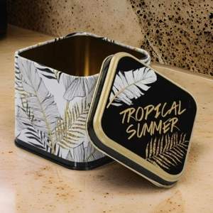 Boîte carrée d'été tropicale de 90x90x80mm avec couvercle coulissant Capacité de 0.6 L pour organisateurs de bijoux - Product Image 5