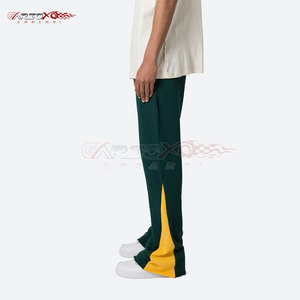 Pantalon de survêtement évasé pour homme, léger, décontracté, respirant, en mélange de coton, avec taille côtelée et cordon de serrage - Product Image 4