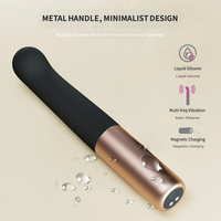 Vibrateur point G 10 modes, masseur incurvé en silicone liquide avec poignée en alliage d'aluminium, rechargeable par USB