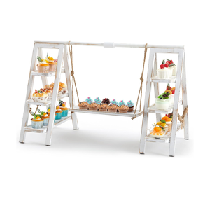 Wholesale Natural Acacia <b>Wood</b> 3 Tier Serving Tray Serving <b>Ladder</b> Stand with Serving Platter Tray Nice Price From Vietnam - Product Image 3