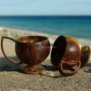 Taza de cáscara de coco orgánica reutilizable ecológica anticorrosión mango incorporado para batido jugo agua viaje Picnics Tradebyd - Product Image 2