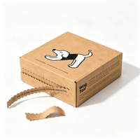 Boîte d'expédition en carton ondulé personnalisée avec bande déchirable, fermeture magnétique auto-scellante, écologique, pour emballage de friandises pour chiens et aliments pour animaux, colorée