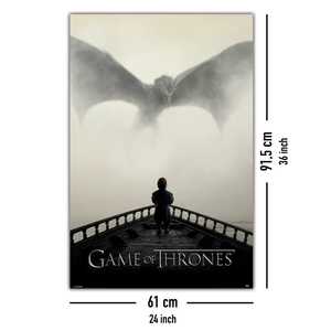 Affiche murale de décoration sur le thème de Game of Thrones au design moderne, avec lion et dragon - Product Image 2