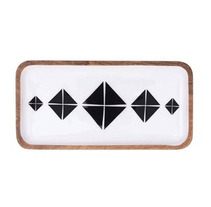 Plateaux de service les plus vendus avec impression émaillée pour le petit-déjeuner, le thé, le dessert, le rangement de bijoux, le plateau à café au meilleur prix - Product Image 6