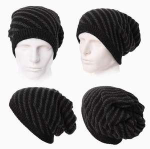 100% Acrylic Customized Sports Baggy <b>Slouch</b> Double-Laver Winter Warm Soft Knit <b>Slouch</b> <b>Beanie</b> Hat MS-BC-012 - Product Image 3