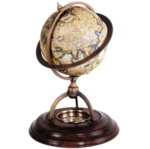 Globo de alta calidad, Metal de latón hecho a mano con decoración de piedra, globo, accesorios decorativos para el hogar de la India - Product Image 3