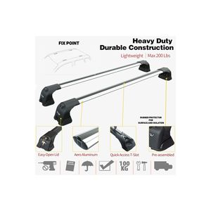 Barres transversales de toit pour Volkswagen Caddy 2K Van 2020 et plus, Paw Pro 1, aluminium argenté, points de fixation, porte-bagages - Product Image 3