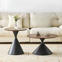 Ensemble de 2 tables basses rondes de luxe modernes pour table d'appoint scandinave, salon, meubles de maison durables et personnalisables