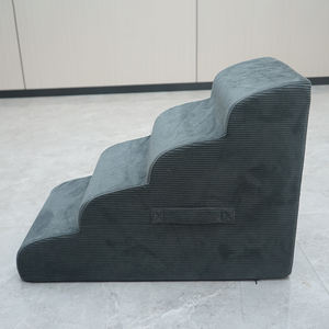 Hochelastische Schwamm-Hundetreppe mit Rutschfester Oberfläche, 4-Stufige Haustiertreppe für Hohe Betten und Sofas, Luxuriöser Stil mit Tiermuster für Kleine Räume - Product Image 5