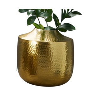 Florero redondo dorado de diseño antiguo, mesa de hierro hecha a mano de calidad para bodas y estilo costero - Product Image 4