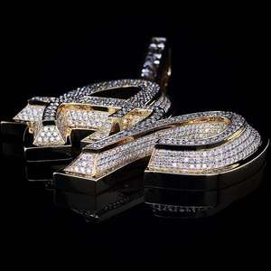 Collar Hip Hop Personalizado de Plata de Ley 925, Joyería de Moda para Hombre/Mujer, Colgante Personalizado con Moissanita, Chapado en Oro y Rodio - Product Image 6