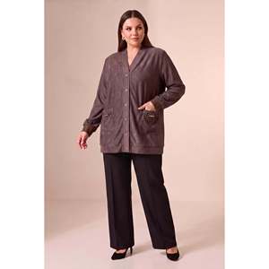 Cardigan en tricot grande taille Fitilli, couleur café - Product Image 5