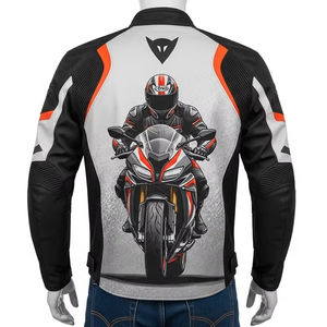 Veste de course de moto coupe-vent Polyester Spandex Impression numérique Vêtements d'extérieur de protection pour l'équitation Sports Biker Safety Gear - Product Image 3