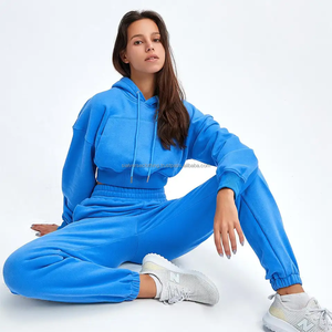 Ensemble de survêtement court pour femme en coton 100% de haute qualité, imprimé personnalisé, appliqué, coupe courte, extensible dans les quatre sens, écologique, 2 pièces en polaire - Product Image 5