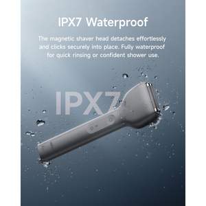 Tondeuse Électrique Étanche pour Hommes, Rasoir à Cheveux et Barbe Rapide, Utilisation Humide/Sèche IPX7 avec Guides, Alliage Métallique Gris pour le Visage - Product Image 2