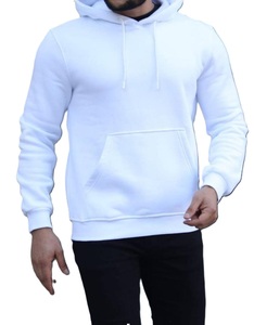 Nueva moda para hombre Sudadera con capucha de lana Gimnasio Chándal liso Sudadera de manga larga Impreso Oversize Pullover Hoodies Negro - Product Image 2