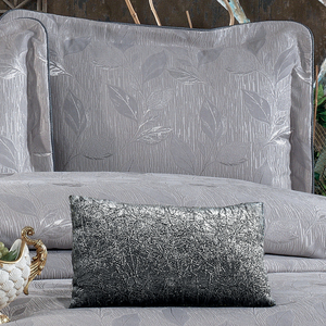 Ensemble de couvre-lit Guzide Flower Grey 4 pièces rayé 100% chenille tissé anti-acariens anti-déchirures lavable taille King - Product Image 3