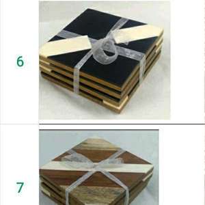 19 Hot Selling Customized Coaster Set Classic <b>Wooden</b> Marble Resin Natural & Custom Colors Handmade in India - Product Image 6