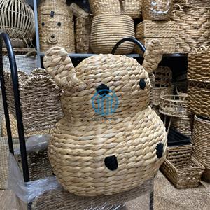 Décoration murale Hippopotame en jacinthe d'eau, tête d'animal faite à la main, suspendue au mur, tissage naturel en jacinthe, décoration de chambre d'enfant, art de la crèche - Product Image 4