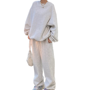 Conjunto de Pantalones Leggings Casuales Holgados de Estilo Otoño Invierno, Nuevo Conjunto de Moda para Mujer, Conjunto de Sudadera Gris para Mujer - Product Image 3