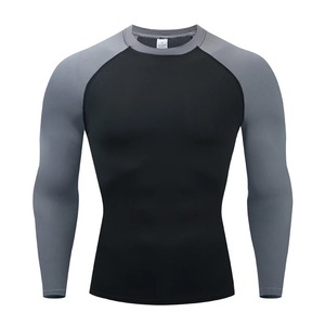 Sweat-shirt de compression sport pour hommes Gym Tight Running Tops Fitness T-Shirt Rash Guard pour l'entraînement musculaire Jogging Training - Product Image 2