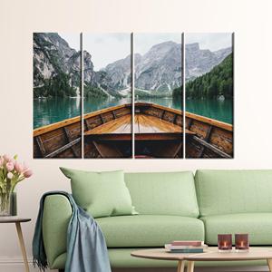 Toile imprimée Paysage de rivière sereine - Art mural naturel élégant, 4P : encadré - Product Image 1