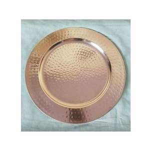 Plato Base de Cobre con Diseño Personalizado, Hecho a Mano, Redondo, Duradero, para Uso en Hogares, Restaurantes y Hoteles - Product Image 2