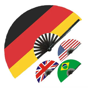 Abanico Plegable de Bambú con Bandera Nacional del Caribe, Abanico de Jamaica para Eventos Deportivos y Carnavales, Venta al Por Mayor - Product Image 2