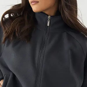 Sweat-shirt pour femmes avec fermeture éclair, prix avantageux pour les acheteurs en gros / Vêtement décontracté à manches longues et logo personnalisable - Product Image 2