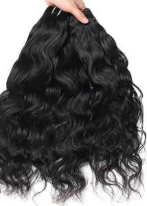 Extensions de cheveux indiens Remy ondulés naturels de 28 pouces en noir pour femmes - Product Image 5