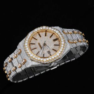 Luxueux 41MM Entièrement Clouté Moissanite Diamant Montre Glacé VVS Diamant Cadran Hip Hop Montre Pour Hommes Cadeau Pour Lui - Product Image 1