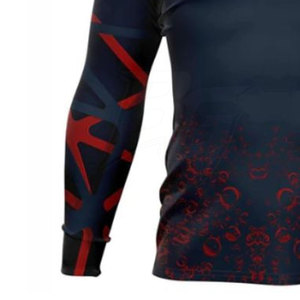 Premium Quality Custom Men's MMA Rash Guard-Breathable Quick Dry Spandex/Polyester Fabric Full Sleeve Customizable Options - Product Image 6
