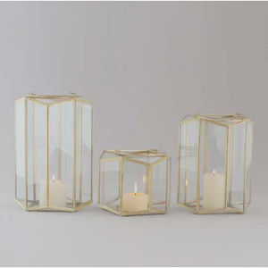 Glamurosos candelabros de metal, conjunto de 3 linternas colgantes de Marruecos, decoración central, votivos y portavelas - Product Image 3