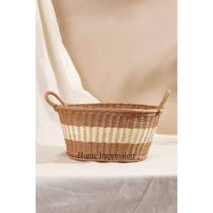 Prime Quality Rattan <b>Basket</b> Brown and <b>White</b> Color High Standard Modern Creative Art Designer Gift Hampers <b>Basket</b> From India - Product Image 1