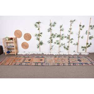 Alfombra turca Vintage negra naranja 2,5X11,9 pies Estilo bohemio Área grande clásica Rectángulo Patchwork Diseño Lana Látex 4M - Product Image 2