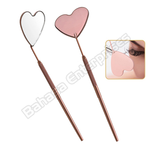 Gros grand miroir d'inspection de cils en acier inoxydable en forme de coeur outil d'extension de cils de beauté pour le maquillage en observant les cils - Product Image 3