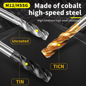 Tarauds de machine HSS à cannelures spirales BSW UNC, tarauds à filetage standard pour le métal, l'acier, l'aluminium, outils de perçage industriels - Product Image 3