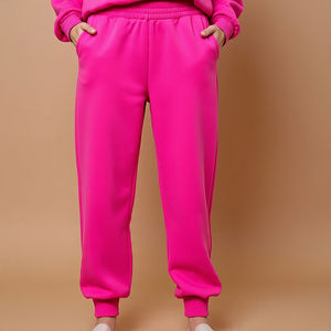 Pantalons de survêtement pour femmes, streetwear, taille mi-haute, taille élastique, coupe ample, polaire thermique, jambes larges, décontractés, écologiques, pantalons amples d'hiver - Product Image 6