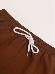 Conjunto de Ropa Casual de Dos Piezas para Hombre, Camisa de Manga Corta con Estampado Geométrico Abstracto y Pantalones Cortos con Cordón, Estilo Playero de Verano - Product Image 6