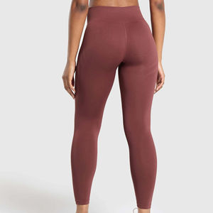 OEM Customized Logo Printing High Quality High Waist Breathable Solid <b>Ankle</b>-<b>Length</b> Women's Yoga <b>Leggings</b> Heat-transfer Printed - Product Image 4