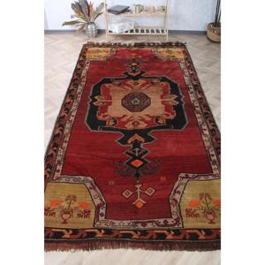 Rug, 5.6x10.7 ft Turkish Rug, <b>Red</b> Camouflage Rug <b>Wool</b> - Product Image 1
