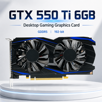 Carte graphique de jeu GTX 550 Ti 6 Go DDR5 192 bits 1080p pour PC, double ventilateur, DVI/VGA pour PCI Express 2.0 X16, ordinateur de bureau