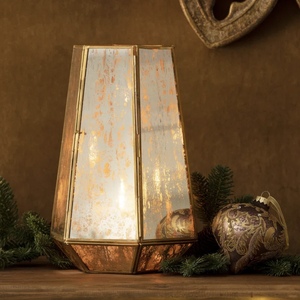 Portavelas Hexagonal de Metal Dorado con Cristal de Mercurio para Decoración de Eventos, Bodas, Navidad y Hogar, Gran Venta - Product Image 4