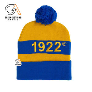 Custom Greek Sigma Gamma Rho SGRho Sorority Clothing Embroidered Two Tone Satin Lined Acrylic Beanie <b>Winter</b> <b>Cap</b> - Product Image 4