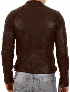 Chaqueta de cuero de ropa informal, precio adecuado disponible, servicio OEM, chaqueta de cuero de la mejor calidad, chaqueta impermeable para hombres - Product Image 3