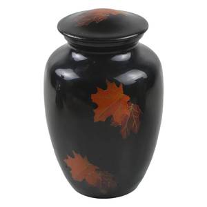 Urnas de cremación de aluminio de Color esmaltado negro, suministros funerarios, urna de cenizas conmemorativas para servicios de entierro, urnas para adultos - Product Image 2