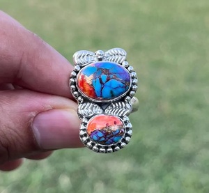 Anillo de Plata de Ley 925 con Turquesa Natural, Hecho a Mano, Personalizable, Regalo para Mujeres y Unisex - Product Image 2