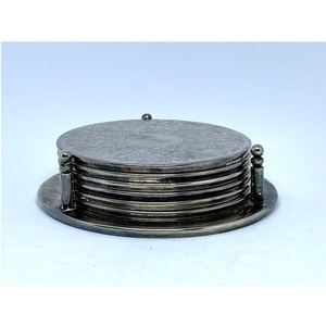 Nueva llegada plato martillado hecho a mano posavasos de té almohadillas de bebidas de metal junto con diferentes chapados personalizados - Product Image 3